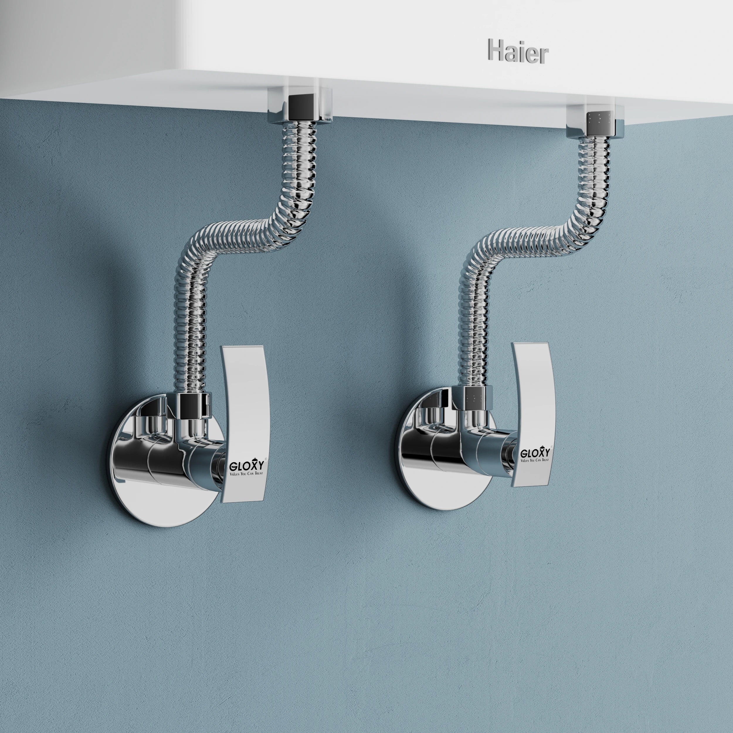 Chrome Finish Brass Concealed Stop Cock Faucet Tap Valve with Flange for Bathrooms, Overhead Tanks, geysers (Delight)-by GLOXY®