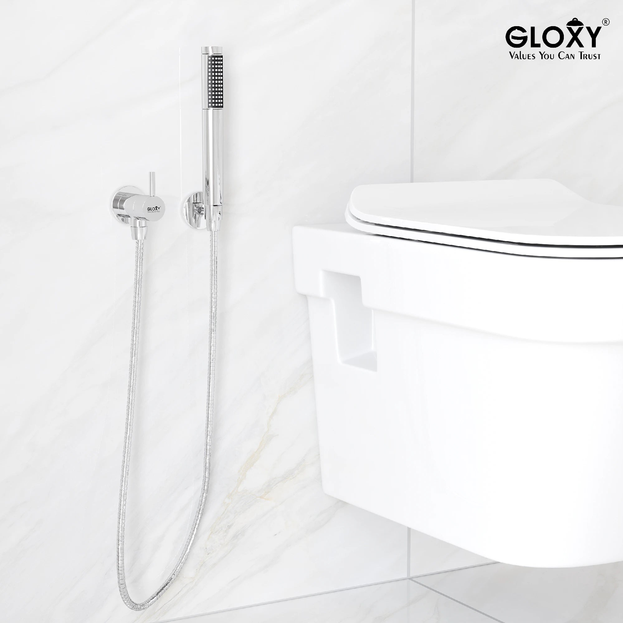 Chrome Finish Concealed Stop Cock Faucet Tap Valve with Flange for bathrooms, Overhead Tanks, geysers (Royal)-by GLOXY®