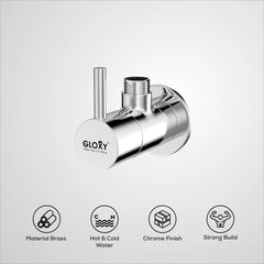 Chrome Finish Concealed Stop Cock Faucet Tap Valve with Flange for bathrooms, Overhead Tanks, geysers (Royal)-by GLOXY®