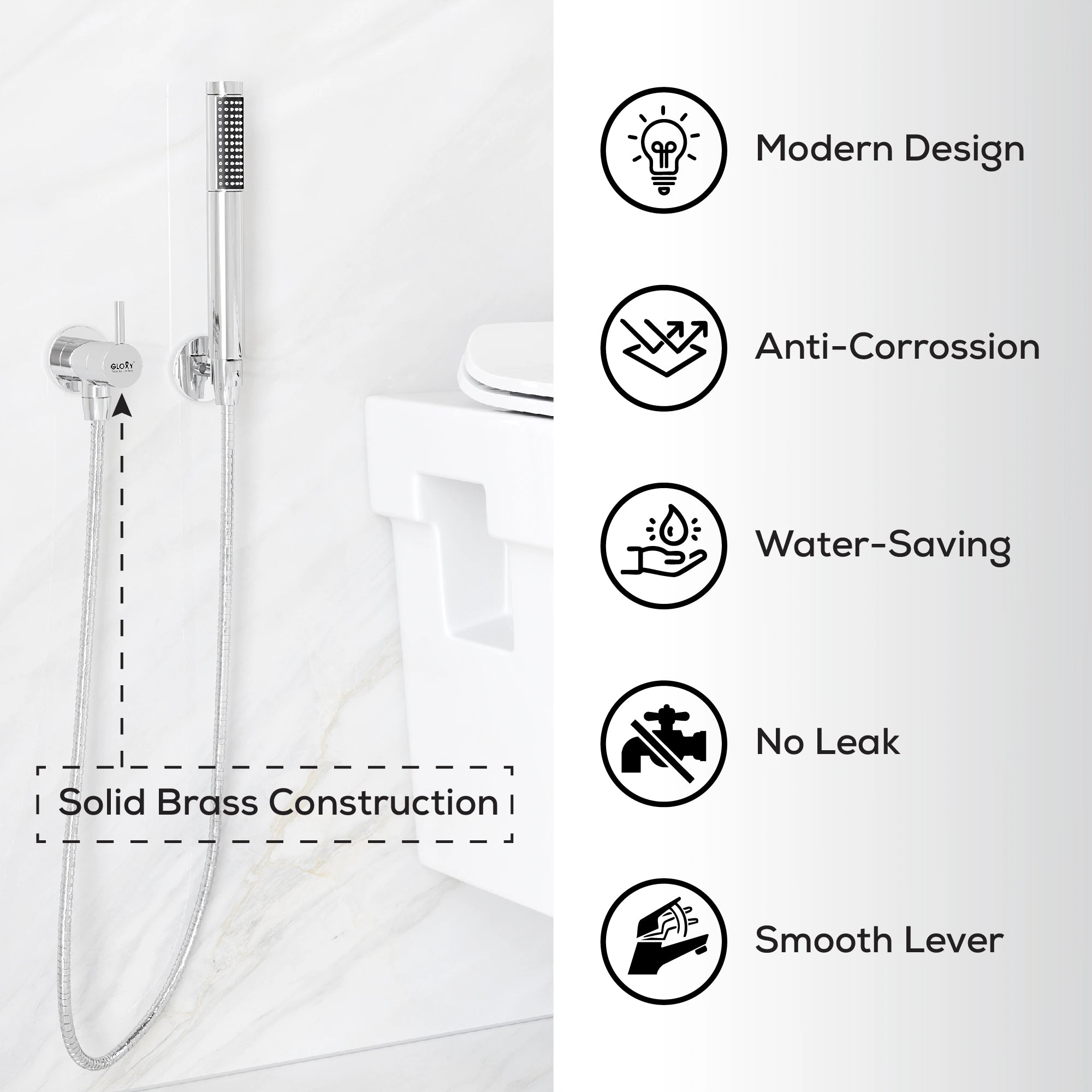 Chrome Finish Concealed Stop Cock Faucet Tap Valve with Flange for bathrooms, Overhead Tanks, geysers (Royal)-by GLOXY®