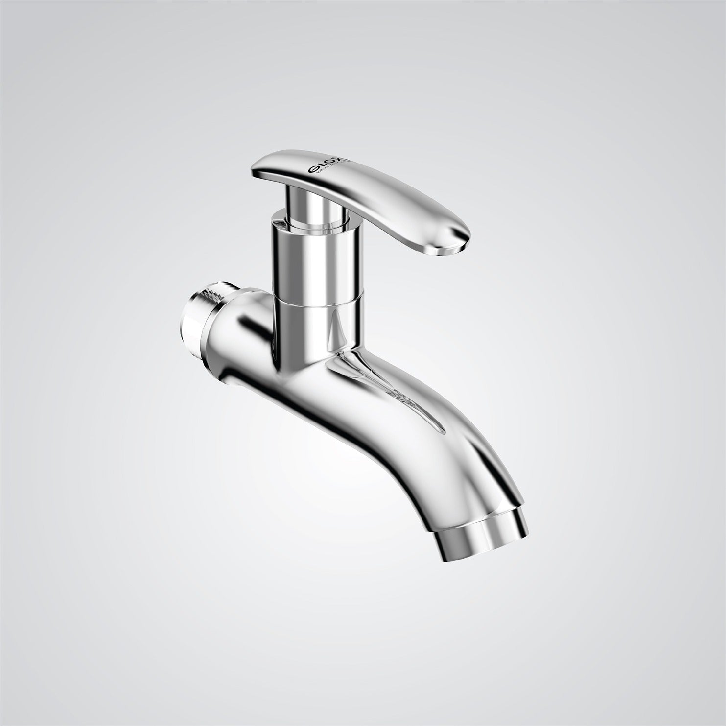 Chrome Finish Brass Wall Mount Short Nose Faucet Water Bib Tap Cock for Bathrooms, Washing Areas, Gardens & Kitchen Sinks (Riva)-by GLOXY®