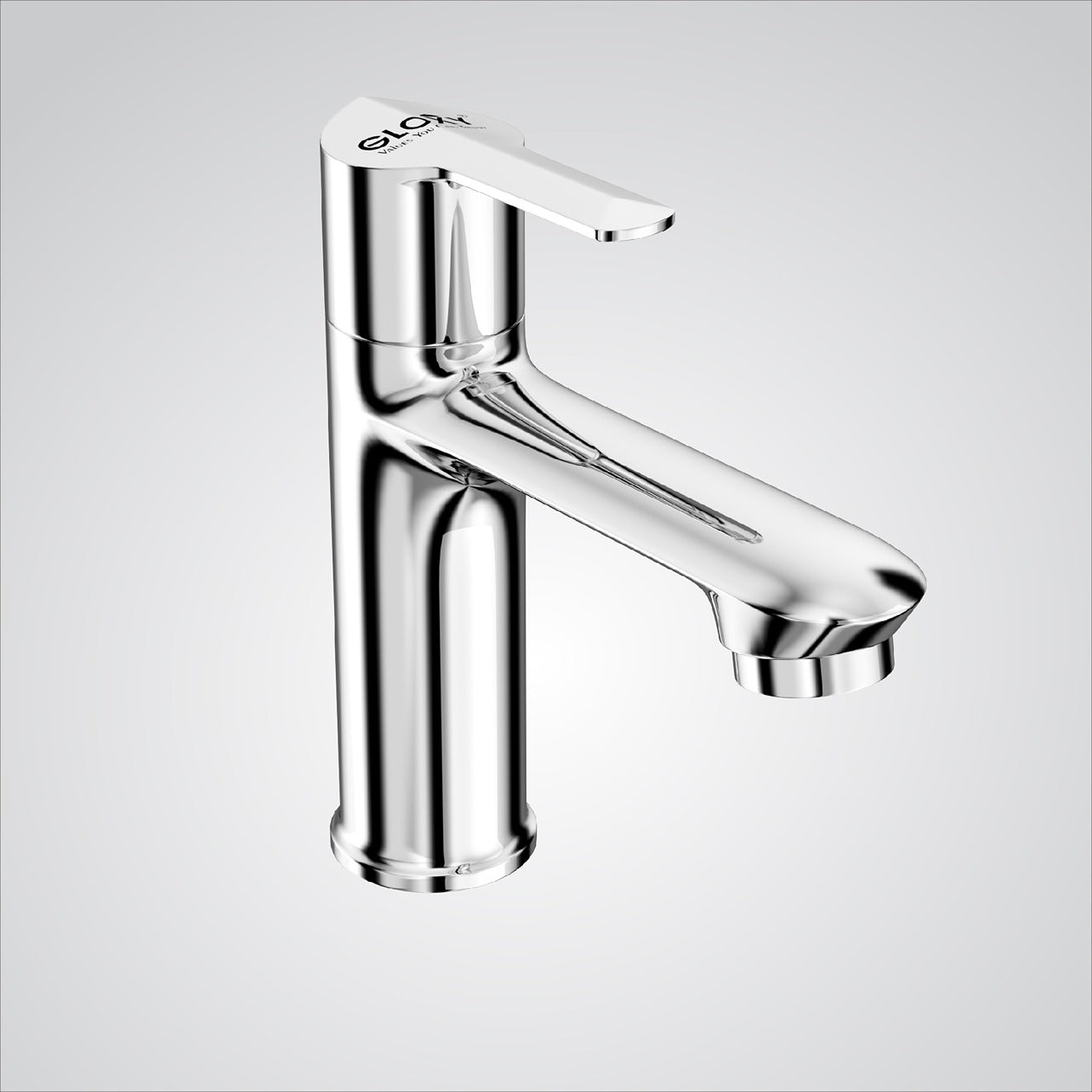 Chrome Finish Brass Wall Mount Long Nose Piller Faucet Water Bib Tap Cock for Bathrooms, Washing Areas, Gardens & Kitchen Sinks (Lotos)-by GLOXY®