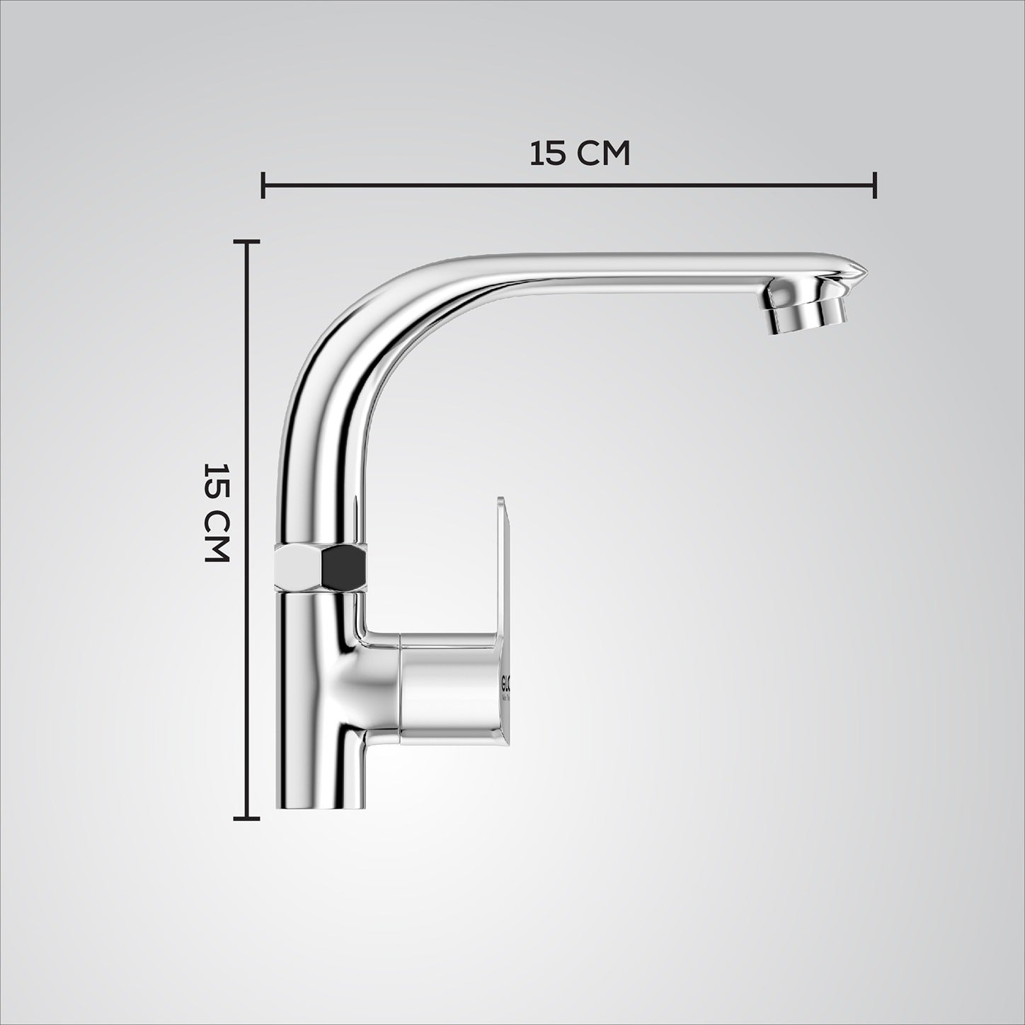 Gloxy Lotus Series Single Lever 360° Swivel Spout Deck Mount Brass Swan Neck Faucet