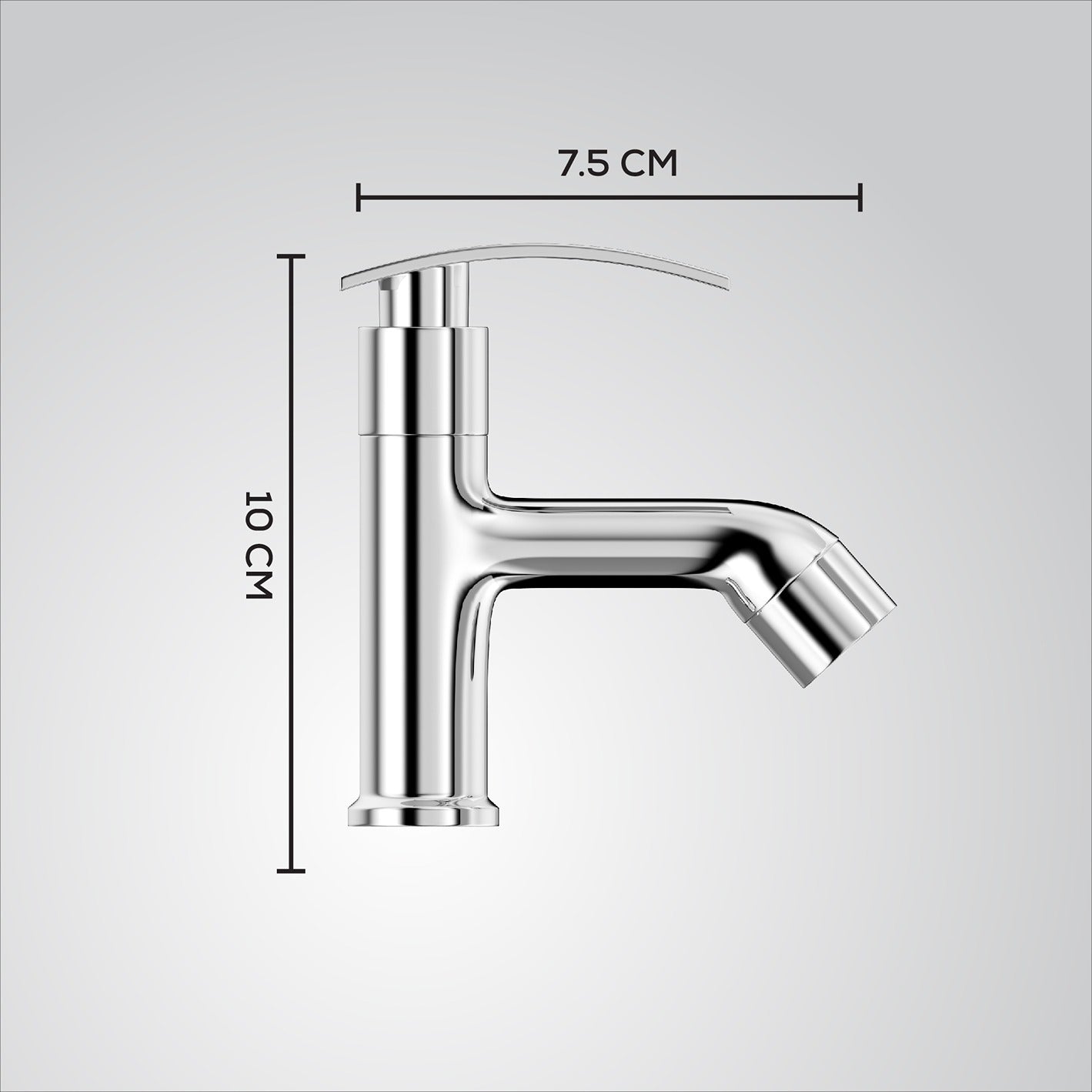 Chrome Finish Deck Mount Brass Short Pillar Cock Faucet Tap Valve with High Flow Center Hole for bathroom, Kitchen, Wash Basin Water Tap (Delight)-by GLOXY®