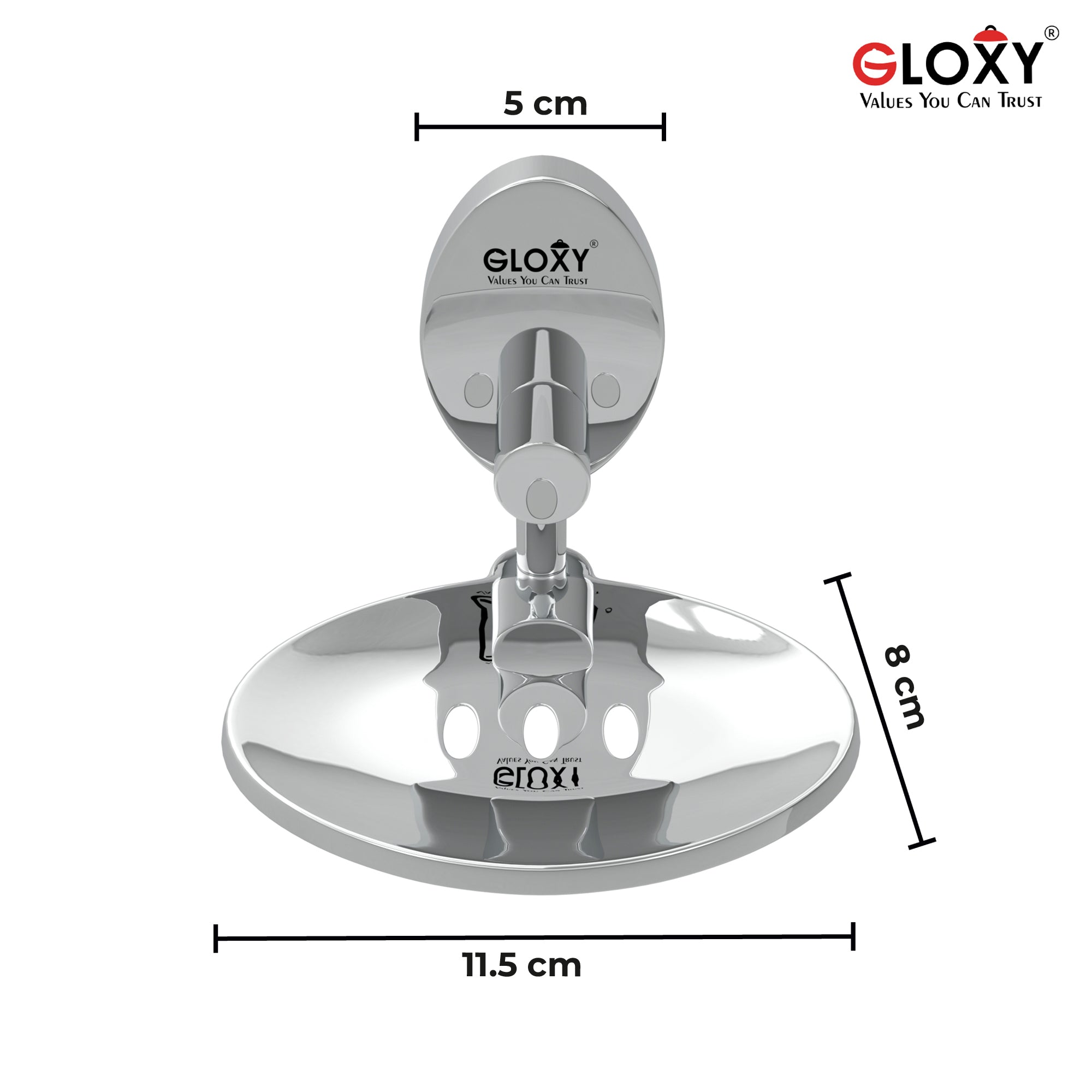 Gloxy Oval Shape Stainless Steel  202 Grade Chrome Finish Single Soap Holder