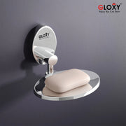 Gloxy Oval Shape Stainless Steel  202 Grade Chrome Finish Single Soap Holder