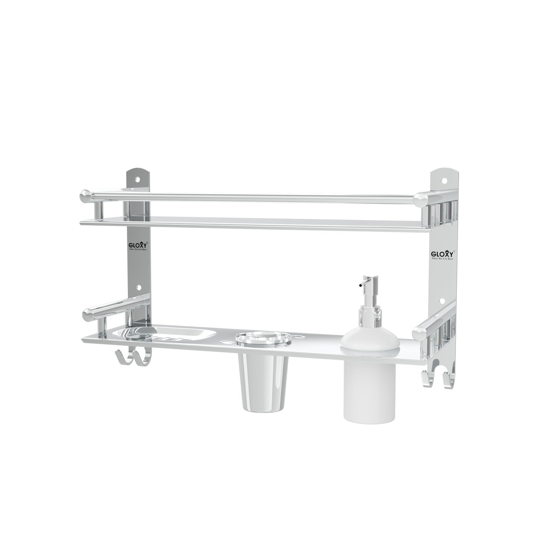 6-in-1 Stainless Steel Bathroom Shelf Set