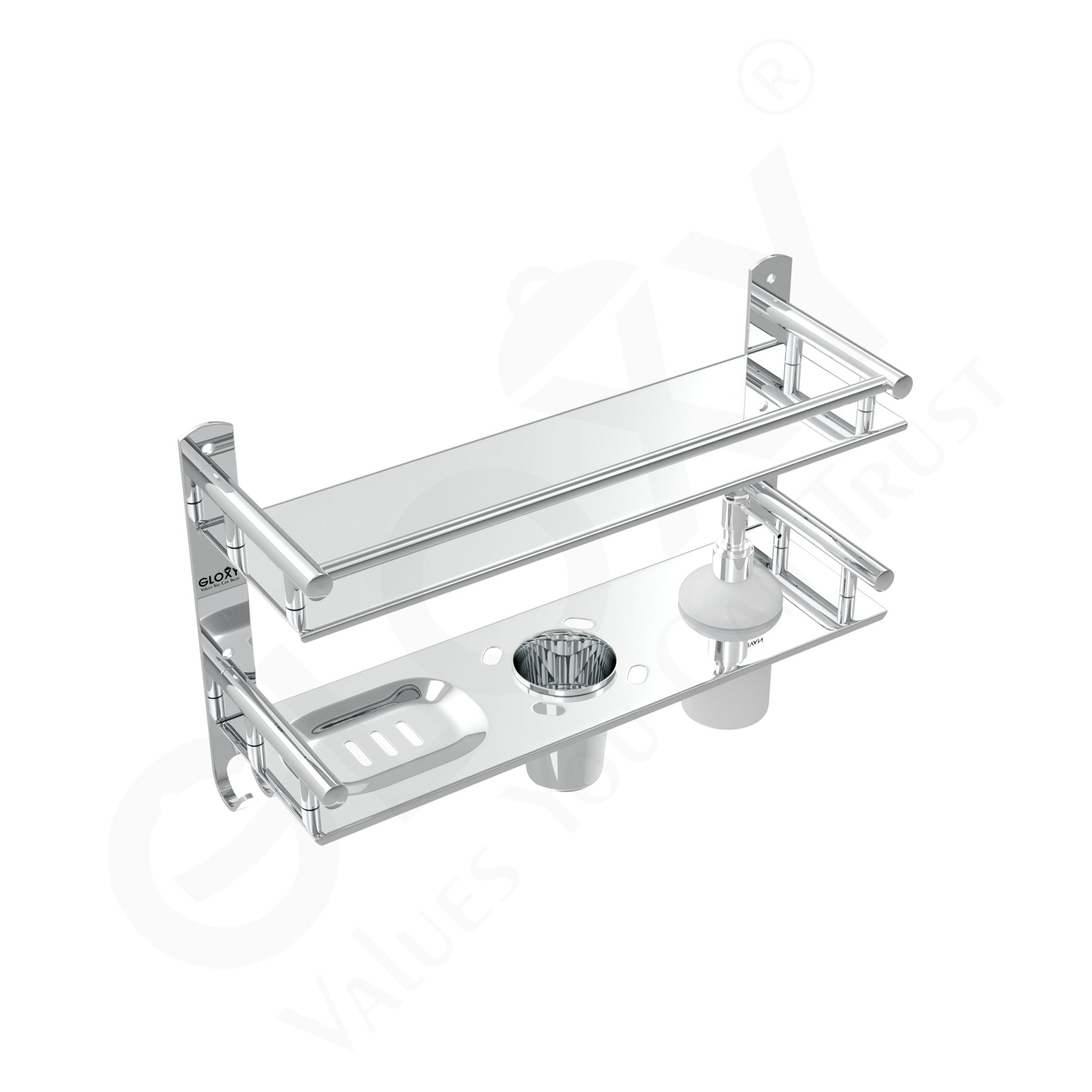 6-in-1 Stainless Steel Bathroom Shelf Set
