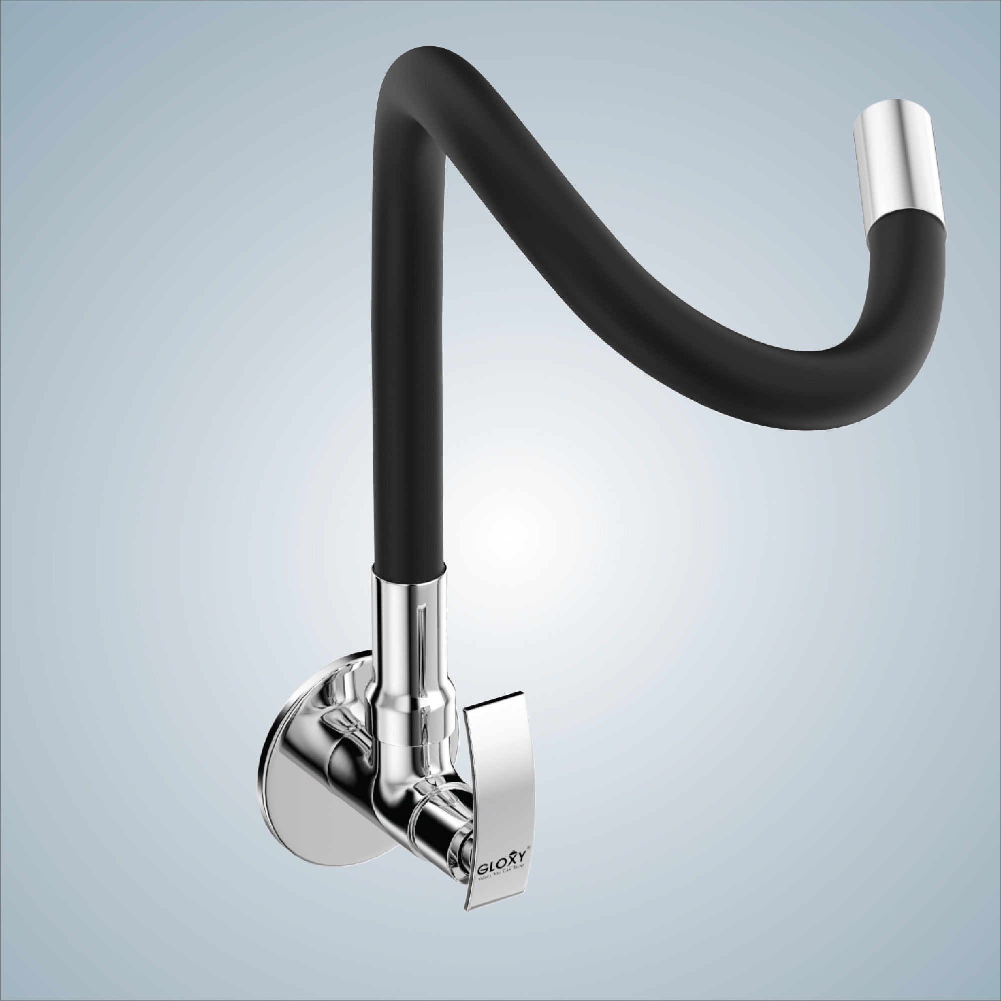 Gloxy Brass Kitchen Sink Faucet for Kitchen with Chrome Finished Leak Proof Touch Lever - Black Silicon Flexible Spout with Single Flow Water Saving Nozzle – 10 Years Warranty on Spindle Only