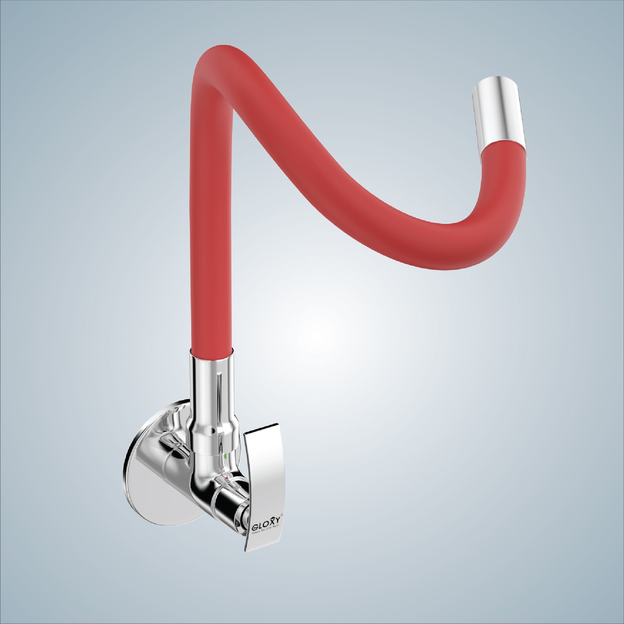 Gloxy Brass Kitchen Sink Tap with Chrome Finished Leak Proof Touch Lever - Red Silicon 20 Inch Flexible Splash Free Spout with Single Flow Water Saver Nozzle - 10 Years Warranty on Spindle Only