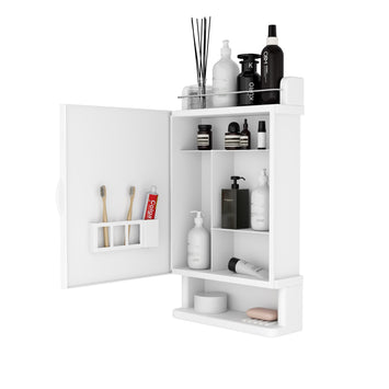 GLOXY® White Acrylic Bathroom Cabinet - Wall Mounted, Unbreakable, with Mirror Door. Stylish and versatile storage solution