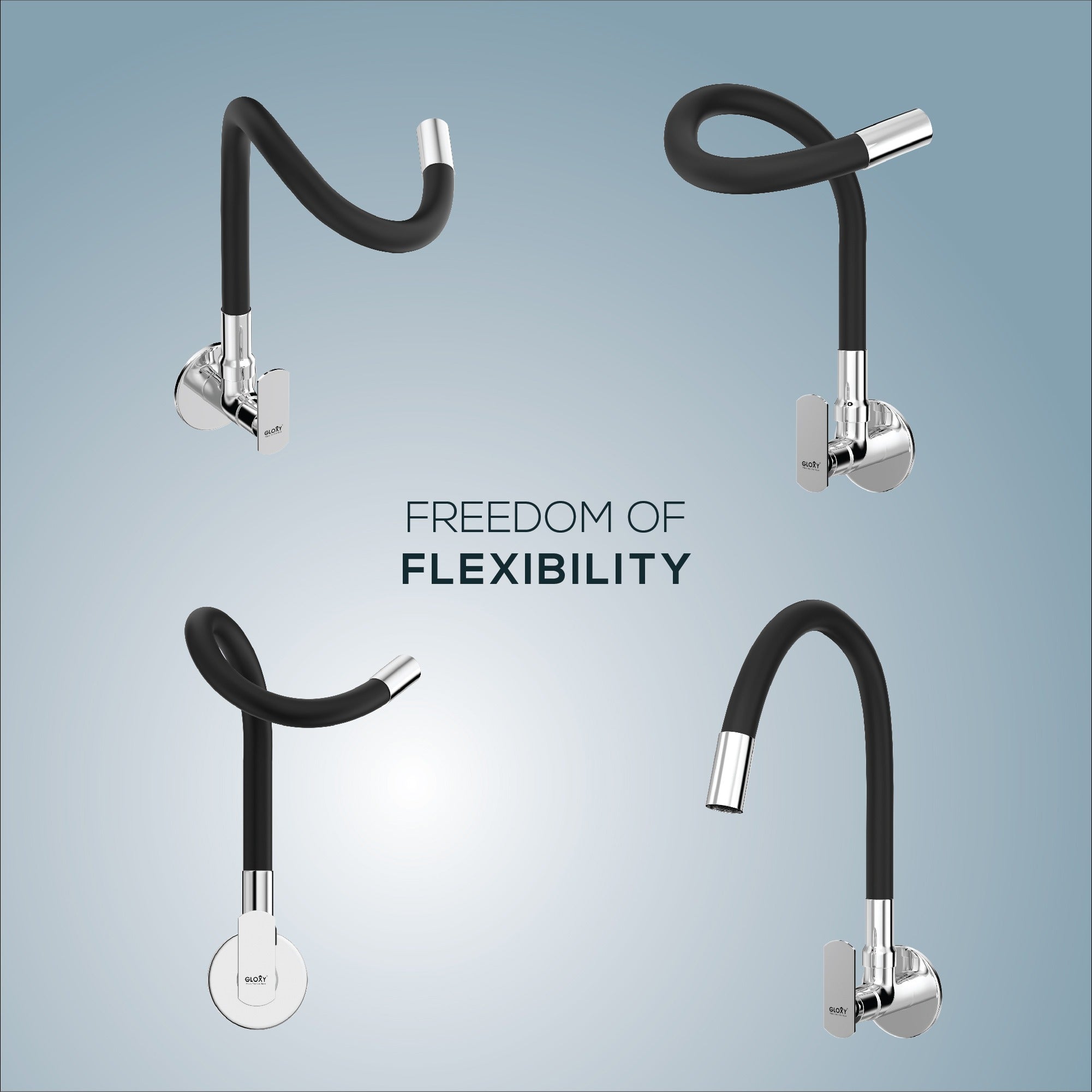 Gloxy Brass Kitchen Faucet with Chrome Finished Leak Proof Touch Lever - Grey 20 Inch Silicon Flexible Spout with Single Flow Water Saving Nozzle for Kitchen - 10 Years Warranty on Spindle Only (Copy)
