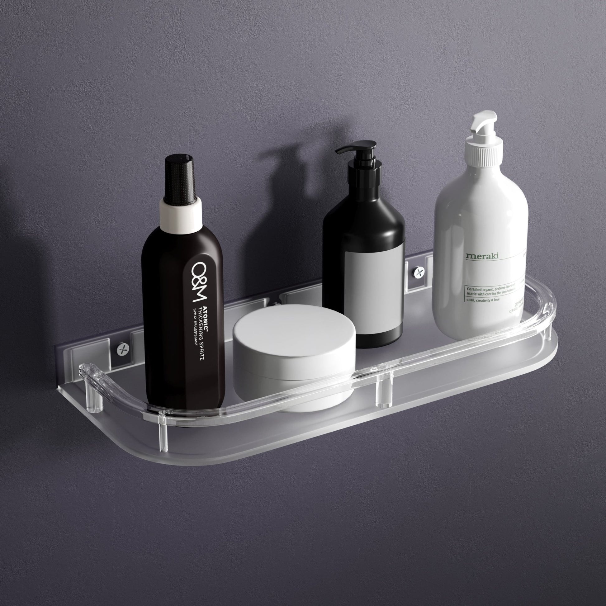 Unbreakable Transparent Wall Mount Acrylic Multipurpose Bathroom Corner Shelf