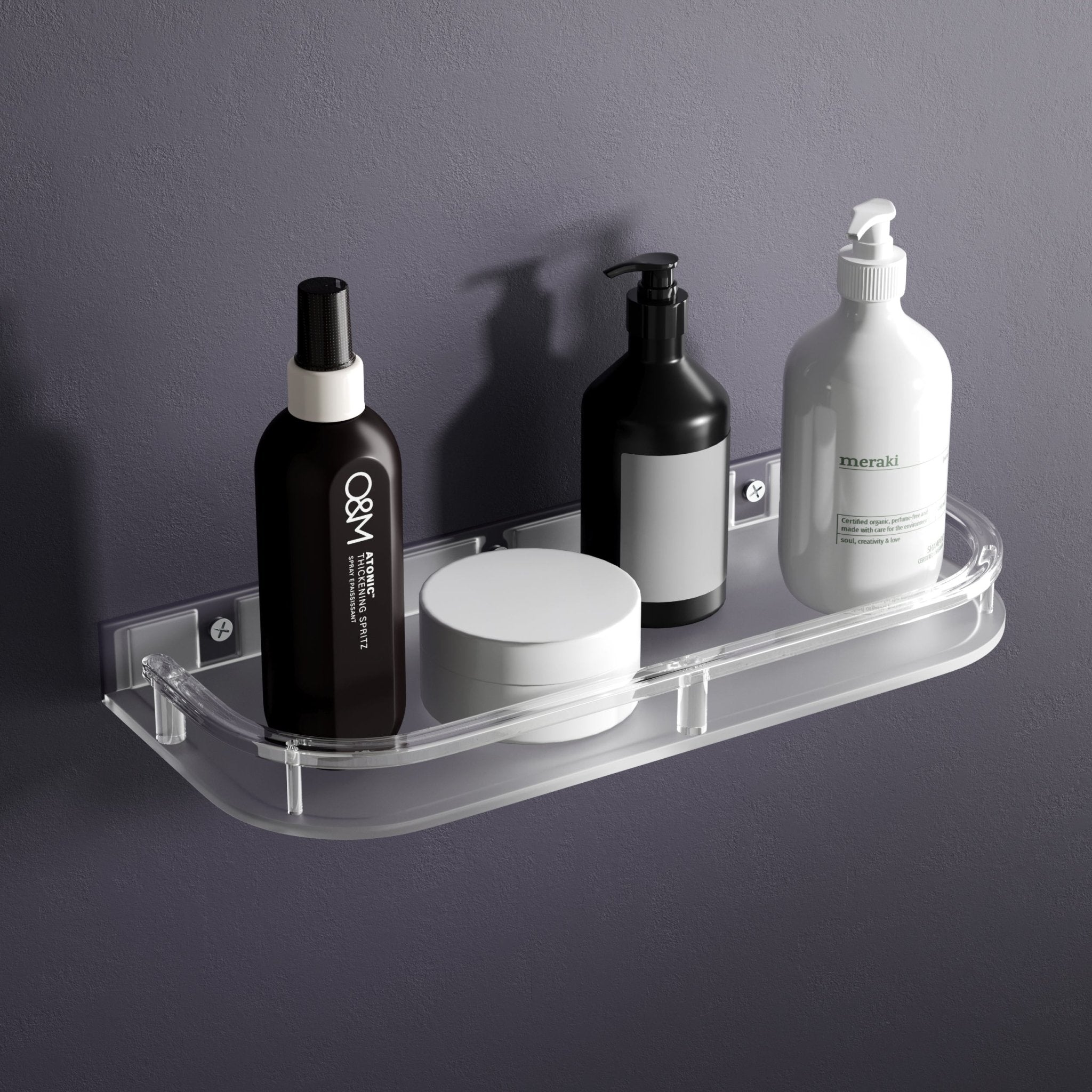 Unbreakable Transparent Wall Mount Acrylic Multipurpose Bathroom Corner Shelf