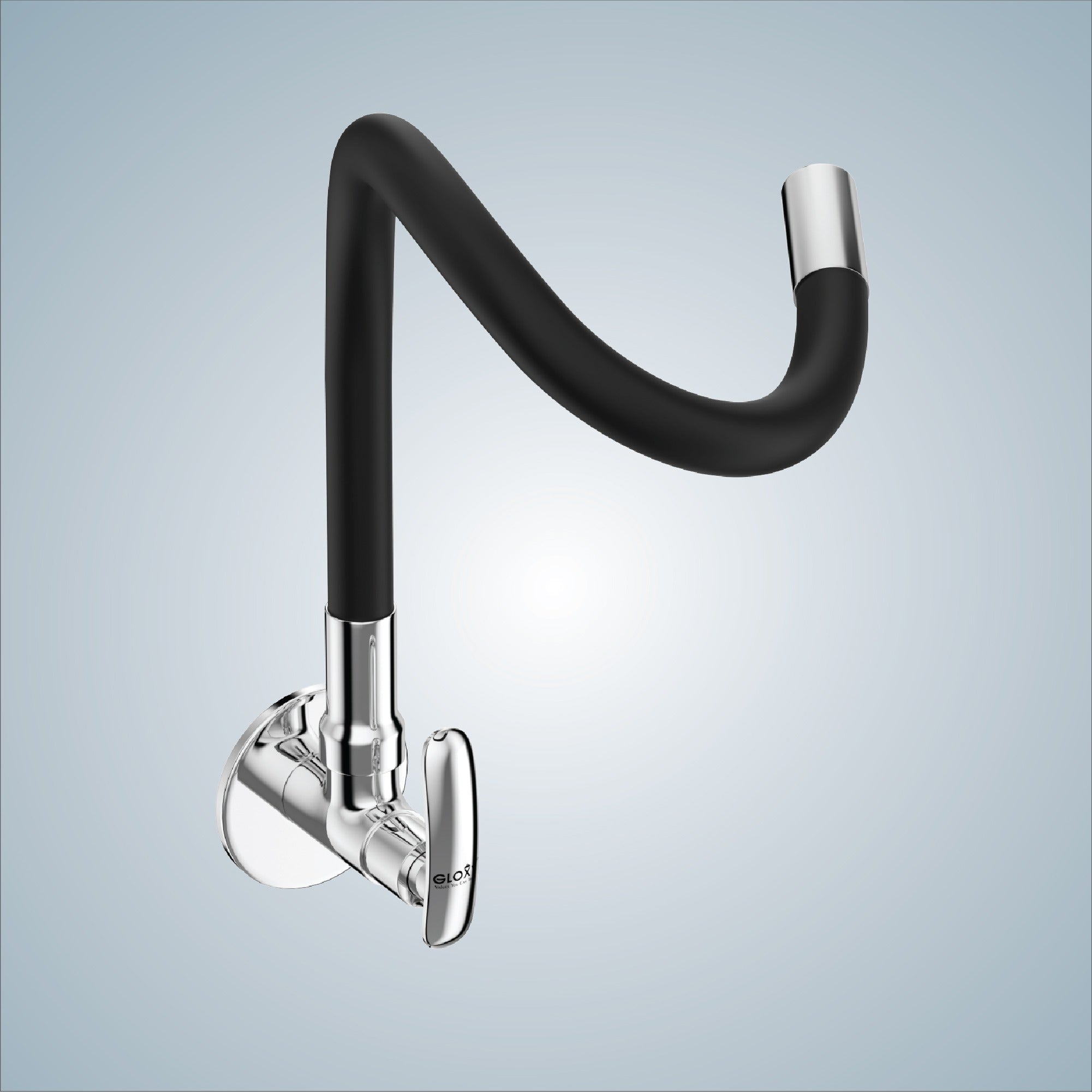 Gloxy Brass Kitchen Faucet with Chrome Finished Leak Proof Touch Lever - Grey 20 Inch Silicon Flexible Spout with Single Flow Water Saving Nozzle for Kitchen - 10 Years Warranty on Spindle Only
