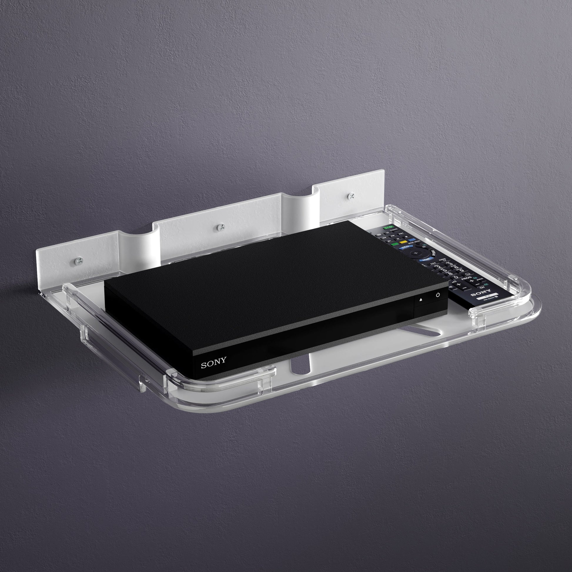 Transparent Acrylic Unbreakable Multi-Purpose TV Set Top Box Stand with Remote Holder 