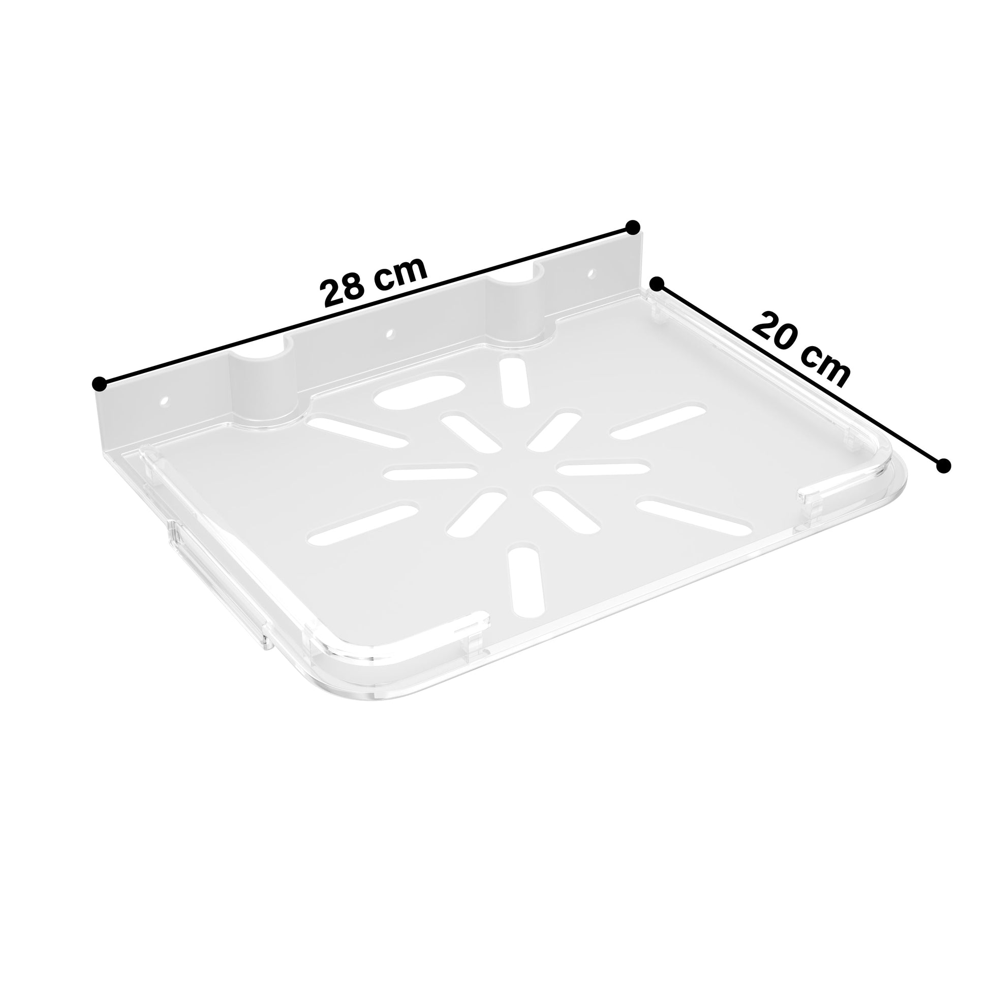 Transparent Acrylic Unbreakable Multi-Purpose TV Set Top Box Stand with Remote Holder 