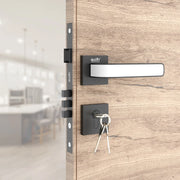 Gloxy Dorik Series Black Finish Mortise Main Door Key Lock With Handle