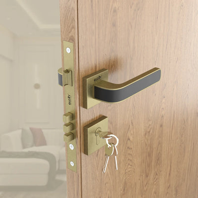Gloxy Dorik Series Antique Finish Mortise Main Door Key Lock With Handle