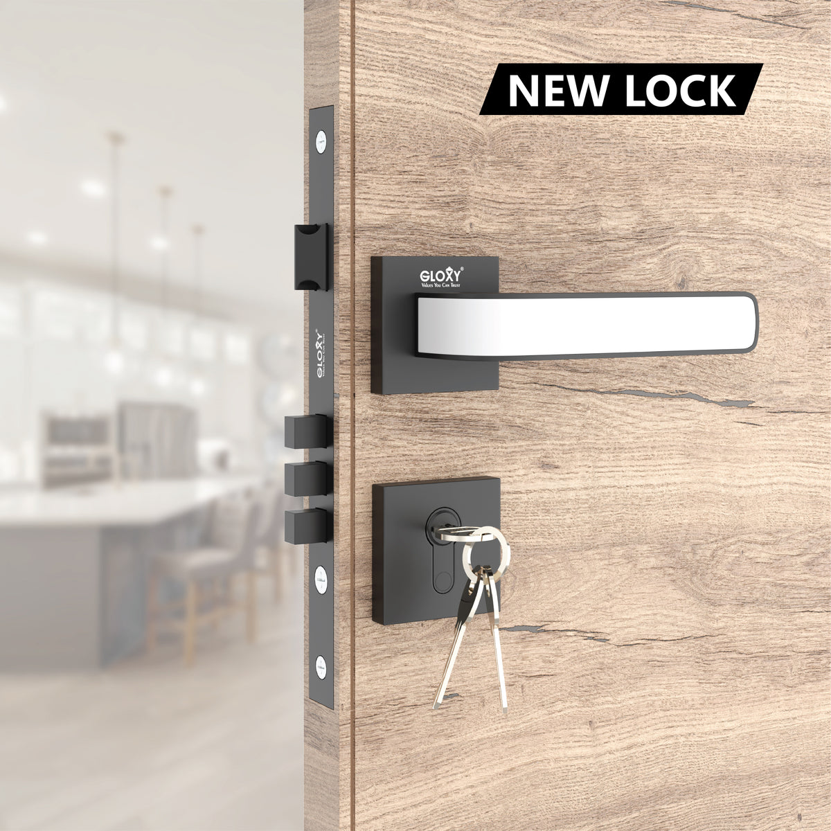 Superior Heavy Duty Mortise Door Locks for Main Door Lock Handles Set Home, Office, Hotel, Bedroom-by GLOXY®