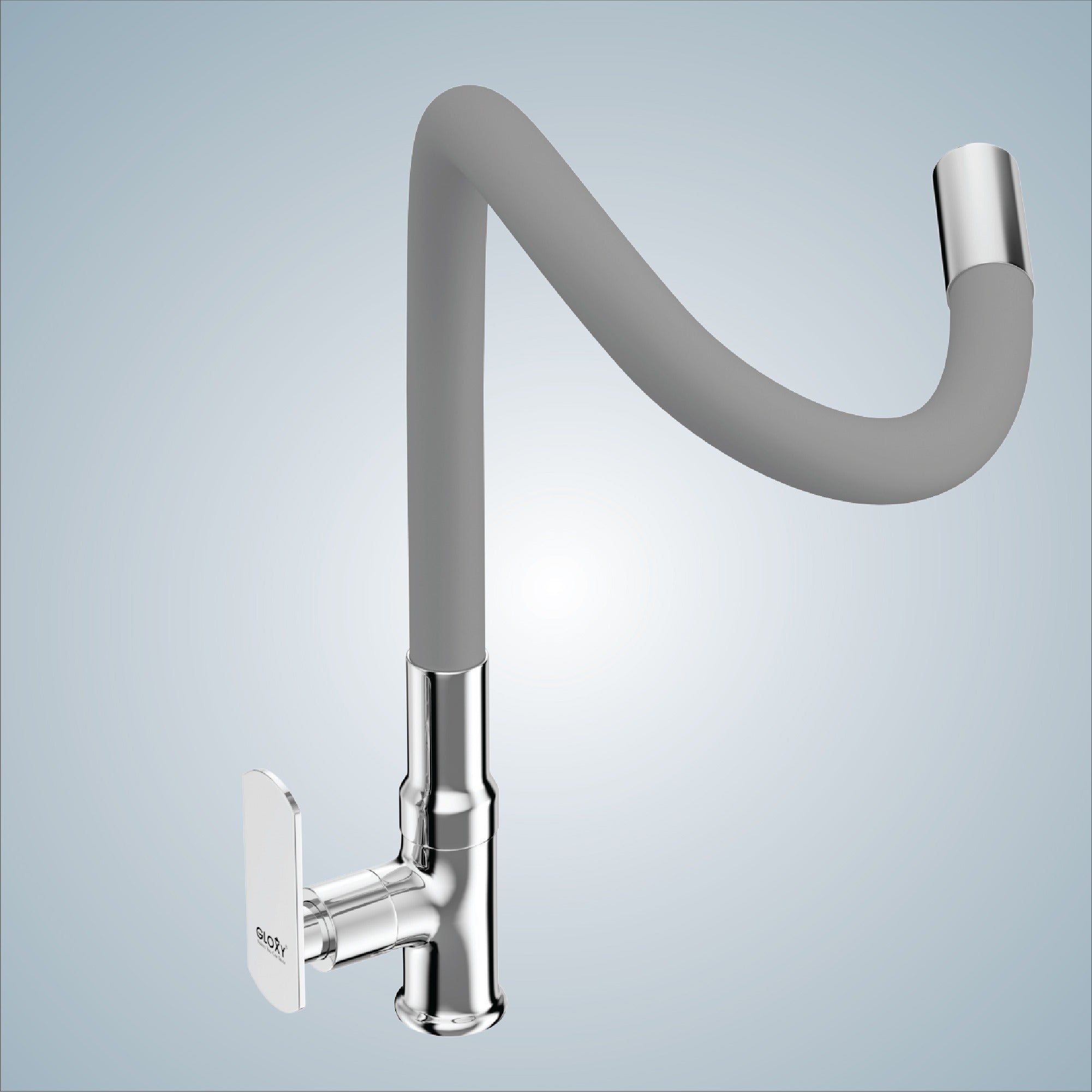 Gloxy Jet+ Series Singel Flow Brass Deck Mount 360° Flexible Swivel Faucet – Grey Finish