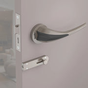 Gloxy Lumax Series Satin Chrome Finish Mortise Bathroom Door Latch Lock With Handle