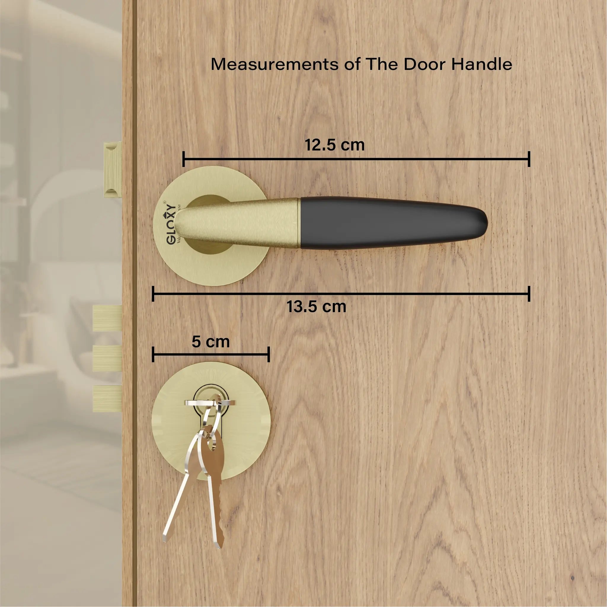 Gloxy Royal Series Antique Finish Mortise Main Door Key Lock With Handle