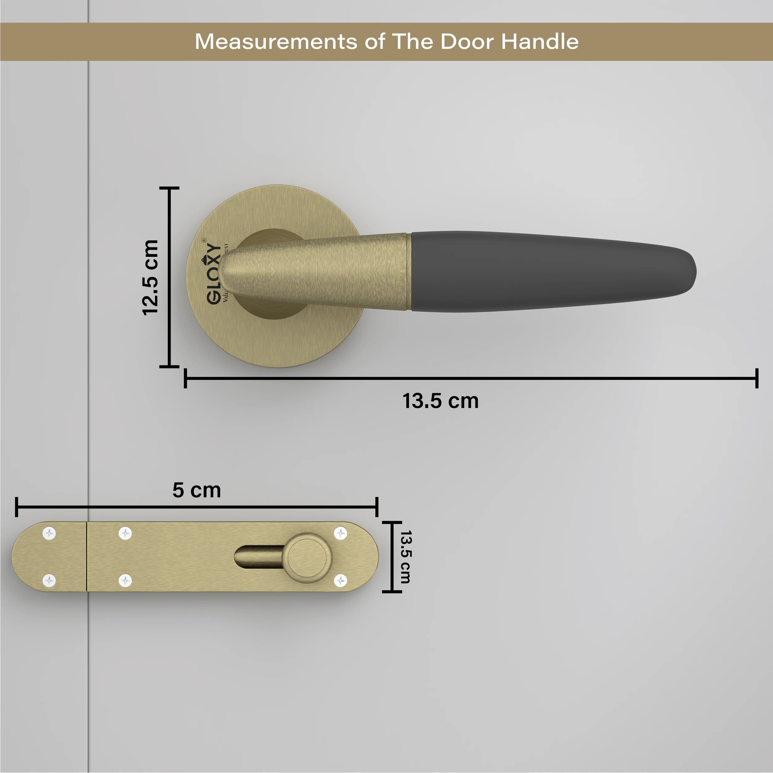 Gloxy Royal Series Antique Finish Mortise Bathroom Door Latch Lock With Handle