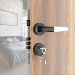 Exclusive Mortise Door Locks for Main Door Lock Handles Set for Home, Bedroom, Hotel, and Office(Black)-by GLOXY®