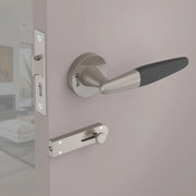 Gloxy Royal Series Satin Chrome Finish Mortise Bathroom Door Latch Lock With Handle