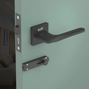Gloxy Barno Series Black Finish Mortise Bathroom Door Latch Lock With Handle