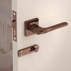 GLOXY Mortise Tower Bolt Door Lock Set for Bathroom, Mortise Door Lock Handle Set for Balcony, Keyless Pull Lock Handle Set for Kitchen |Rose Gold Finish (2 Years Warranty, Pack of 1)