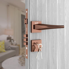 Door Lock Modern Fashion Interior Handle Simple Atmosphere Split Lock for Bedroom & Bathroom(Rose Gold) -by GLOXY®