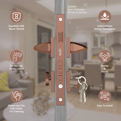 Door Lock Modern Fashion Interior Handle Simple Atmosphere Split Lock for Bedroom & Bathroom(Rose Gold) -by GLOXY®