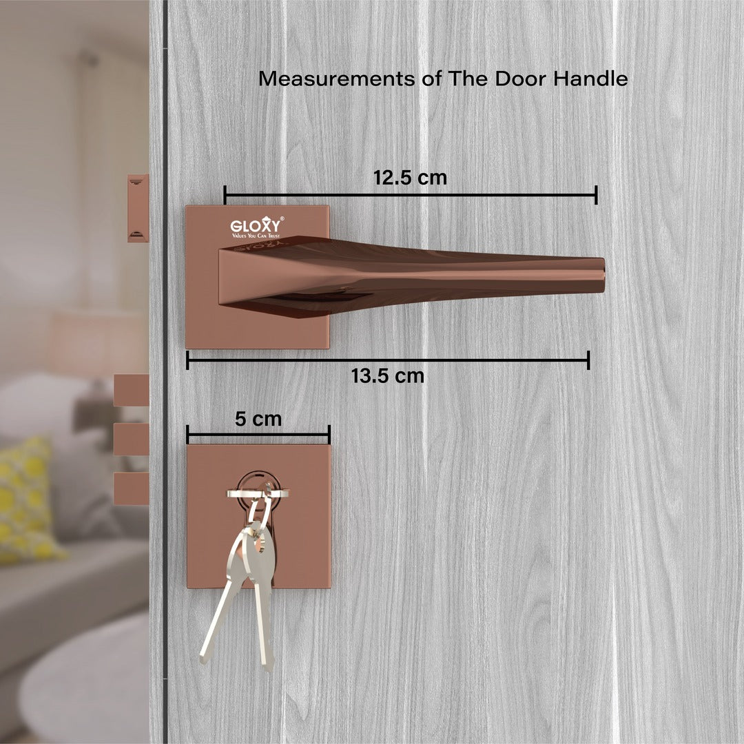 Door Lock Modern Fashion Interior Handle Simple Atmosphere Split Lock for Bedroom & Bathroom(Rose Gold) -by GLOXY®