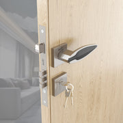 Gloxy Kavro Series Satin Chrome Finish Mortise Main Door Key Lock With Handle