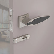 Gloxy Kavro Series Satin Chrome Finish Mortise Bathroom Door Latch Lock With Handle