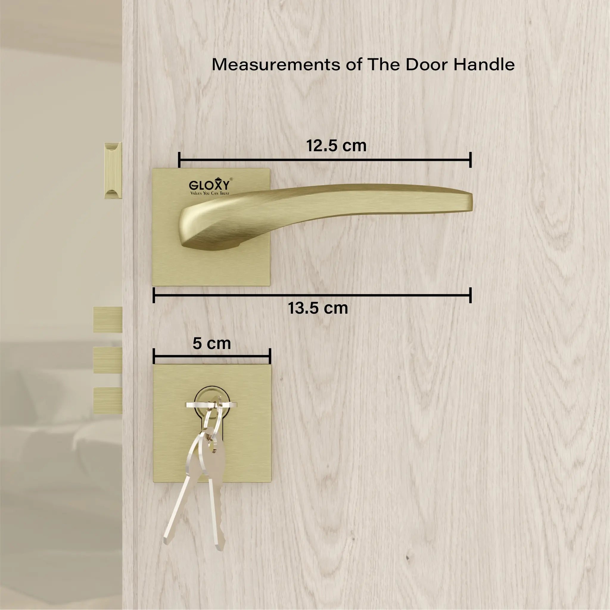 Gloxy Venso Series Antique Finish Mortise Main Door key Lock With Handle