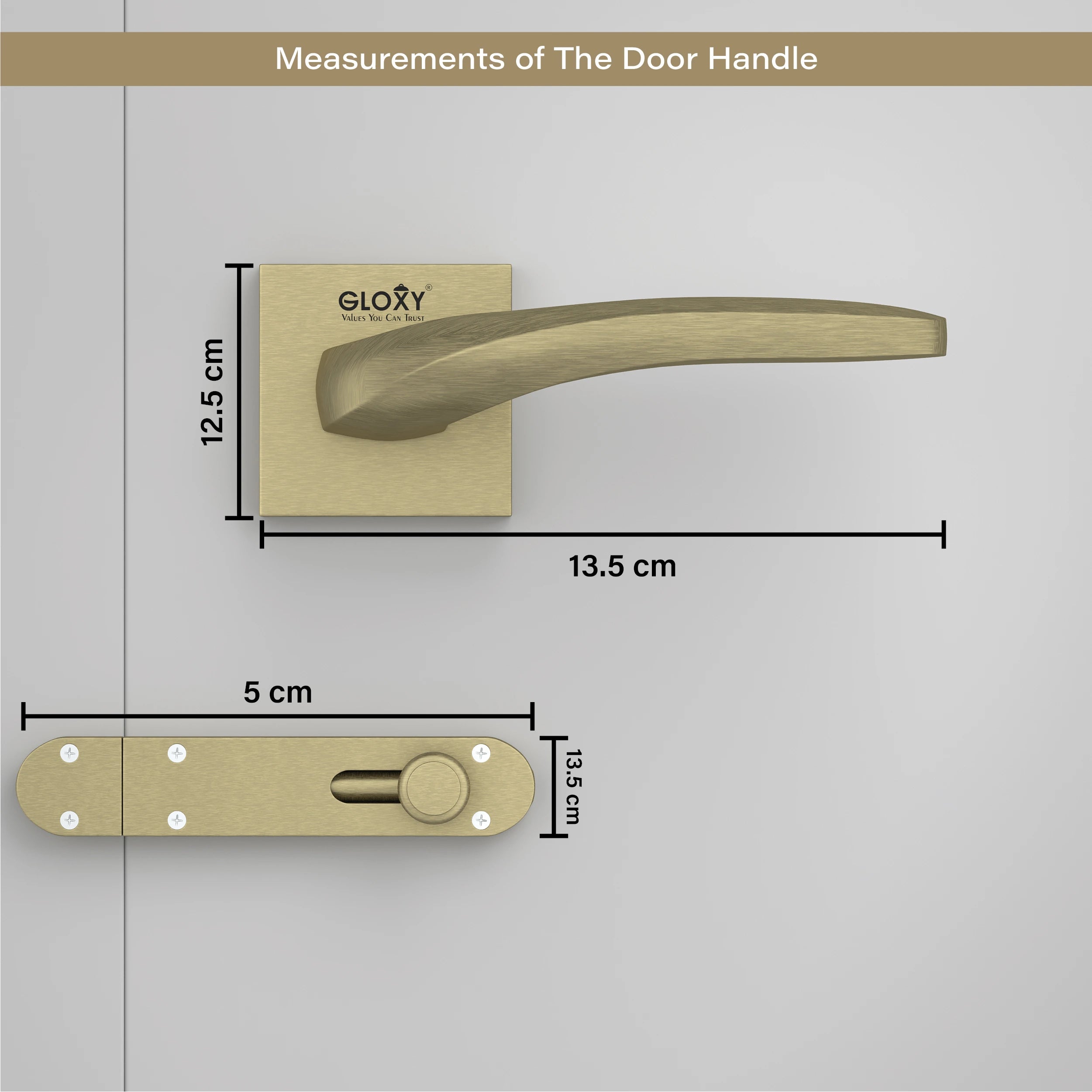 Gloxy Venso Series Antique Finish Mortise Bathroom Door Latch Lock With Handle
