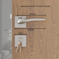 Mortise Door Handles Main Door Lock Handles Set with 3 Keys for Safety of Home | Bedroom, Office, Hotel, Home(Satin Chrome)-by GLOXY®