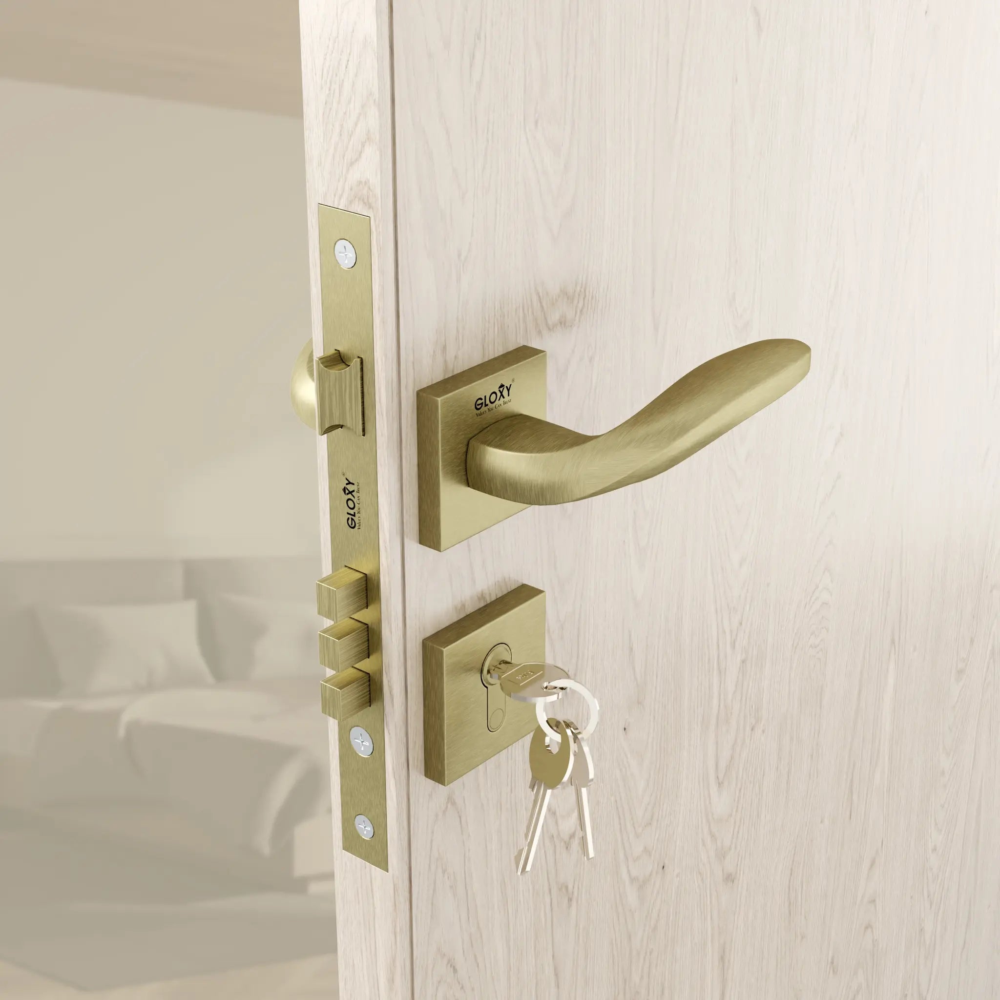 Gloxy Venso Series Antique Finish Mortise Main Door key Lock With Handle