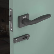 Gloxy Venso Series Black Finish Mortise Bathroom Door Latch Lock With Handle