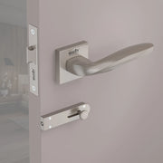 Gloxy Venso Series Satin Chrome Finish Mortise Bathroom Door Latch Lock With Handle