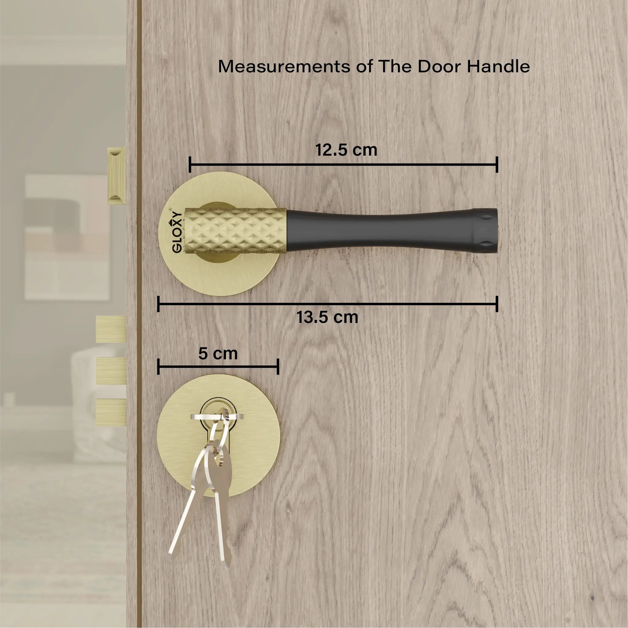 Mortise Door Handles Main Door Lock Handles Set with 3 Keys for Safety of Home | Bedroom, Office, Hotel, Home(Antique)-by GLOXY®