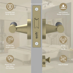 GLOXY Brass Door Lock for Balcony Store Room Door Lock, Mortise Keyless Handle Set with Brass Baby Latch for Home,Office,Hotel | Antique & Black Finish (2 Years Warranty, Pack of 1)