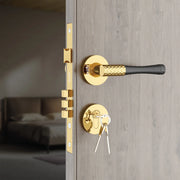 Gloxy Dexon Series Gold Finish Mortise Main Door Key Lock With Handle