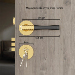 Mortise Door Handles Main Door Lock Handles Set with 3 Keys for Safety of Home | Bedroom, Office, Hotel, Home(Gold)-by GLOXY®