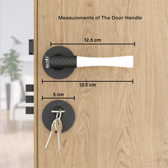 Mortise Door Handles Main Door Lock Handles Set with 3 Keys for Safety of Home | Bedroom, Office, Hotel, Home(Black)-by GLOXY®