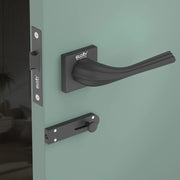 Gloxy Forta Series Black Finish Mortise Bathroom Door Latch Lock With Handle