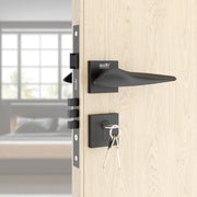 Gloxy Turox Series Black Finish Mortise Main Door key Lock With Handle